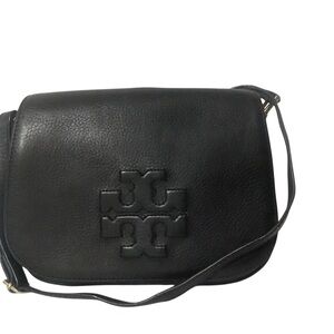 Authentic Tory Burch Two Compartment Leather Crossbody Bag